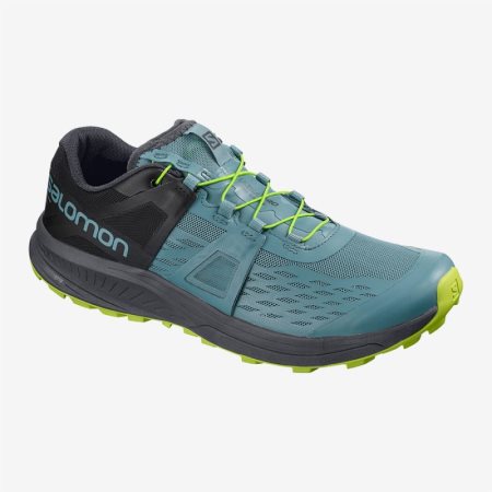 Salomon ULTRA PRO Mens Trail Running Shoes Blue UK VYPL